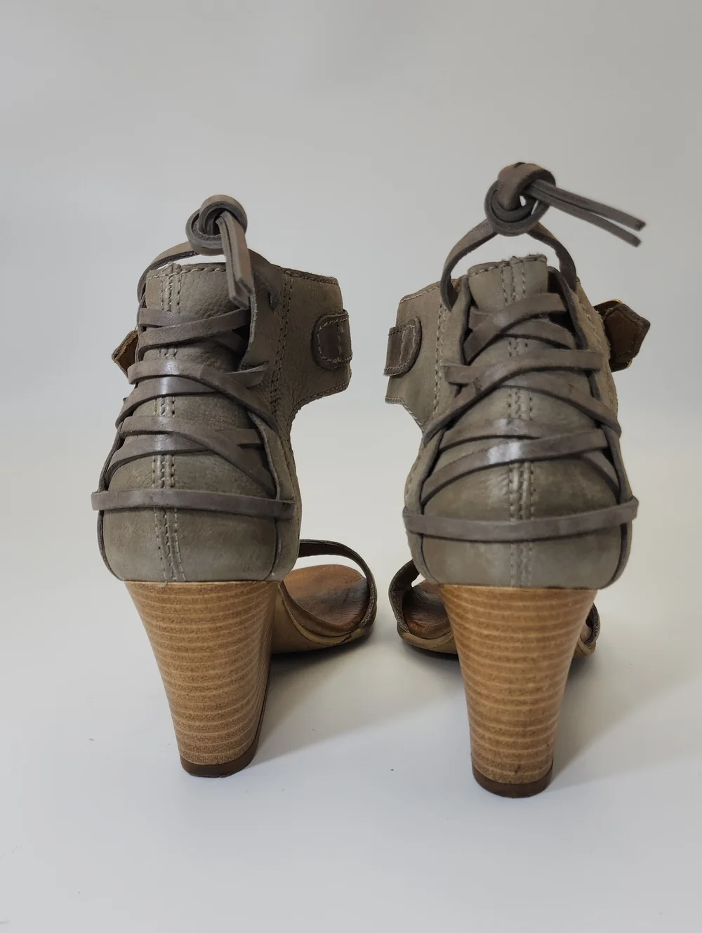Miz Mooz Kiani Leather Wedge Ankle Strap Sandals Sz 36